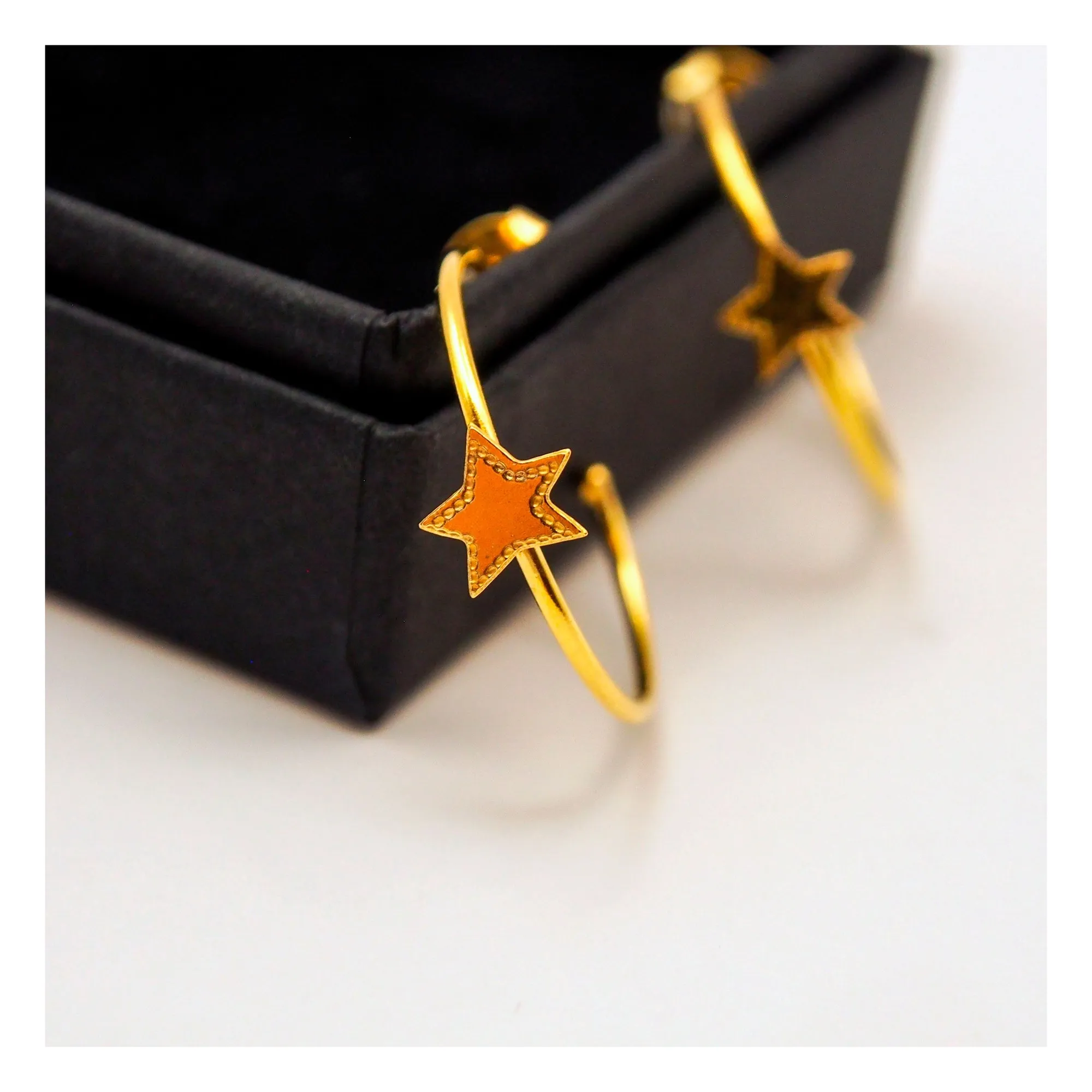Adorabili Gold Big Stars Creoles