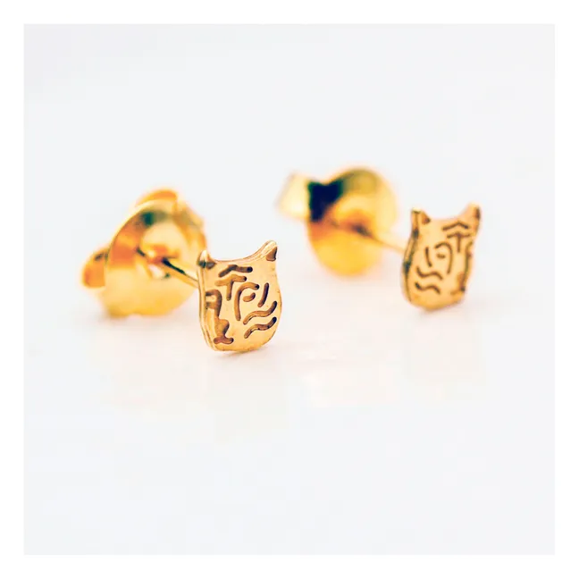 Boucles d'Oreilles Tiger | Doré