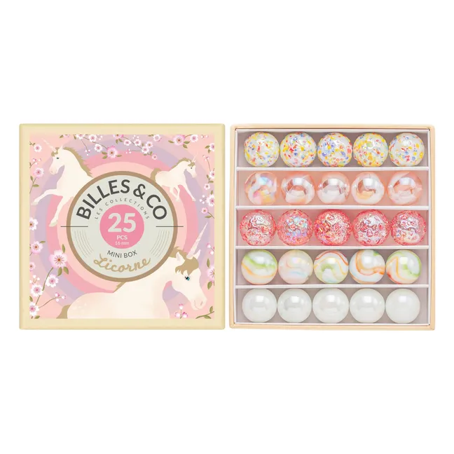Juego de 25 canicas Unicornio | Rosa