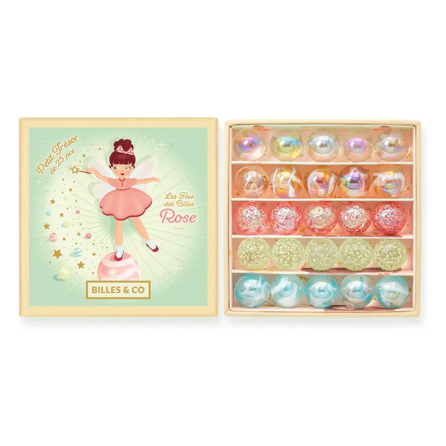 Coffret de 25 billes Fée Rose