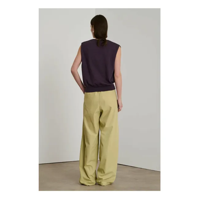 Sonia Sleeveless Merino Wool Sweater | Purple
