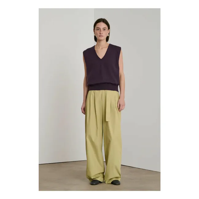 Sonia Sleeveless Merino Wool Sweater | Purple