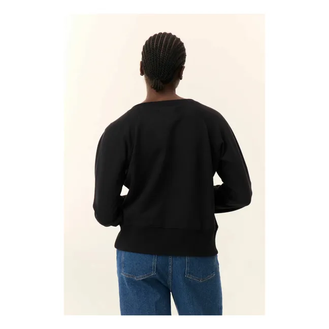 Sweatshirt Shavi Flower Bio-Baumwolle | Kohle