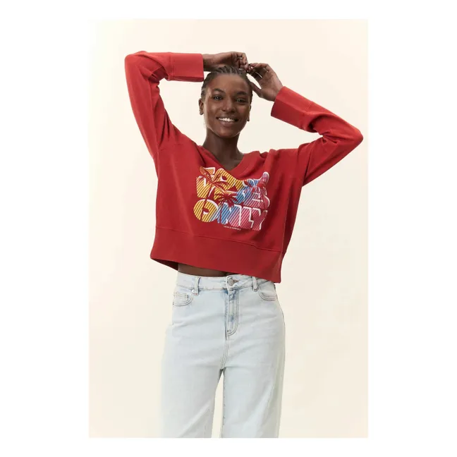 Sweatshirt Shavi Only aus Bio-Baumwolle | Rot