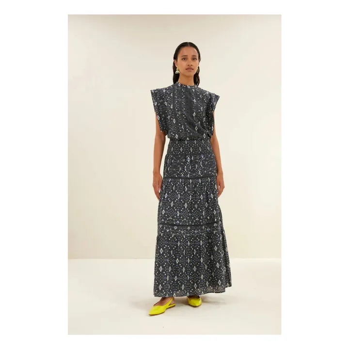 Jupe Xena Ikat | Bleu nuit- Image produit n°4