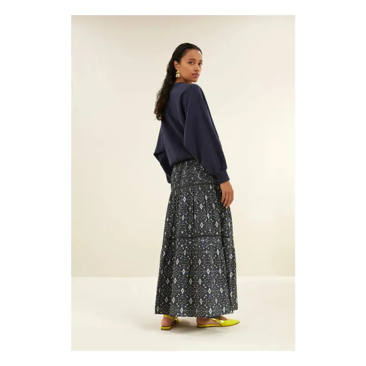 Jupe Xena Ikat | Bleu nuit- Image produit n°3