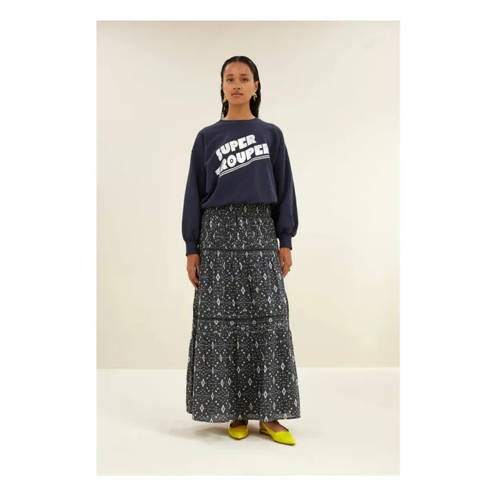Jupe Xena Ikat | Bleu nuit- Image produit n°1