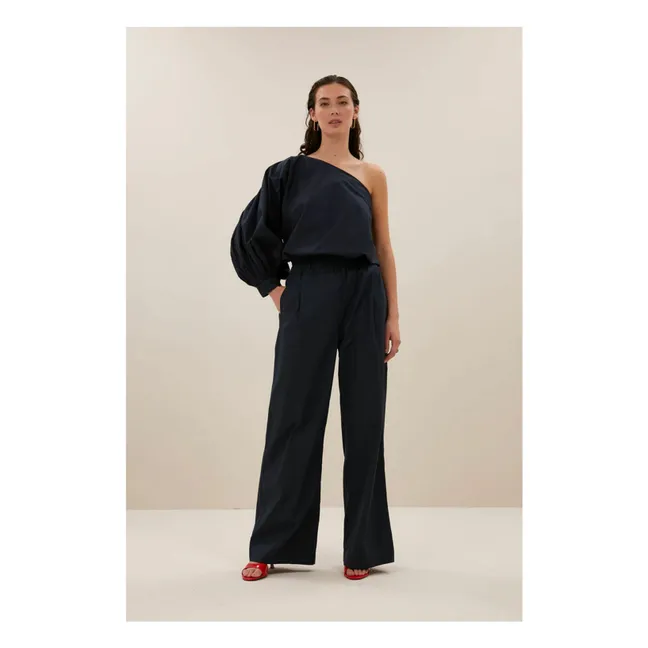 Blouse Bella Popeline de Coton | Bleu nuit