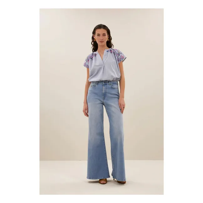 Blouse Amie Brodée Rayures | Gris