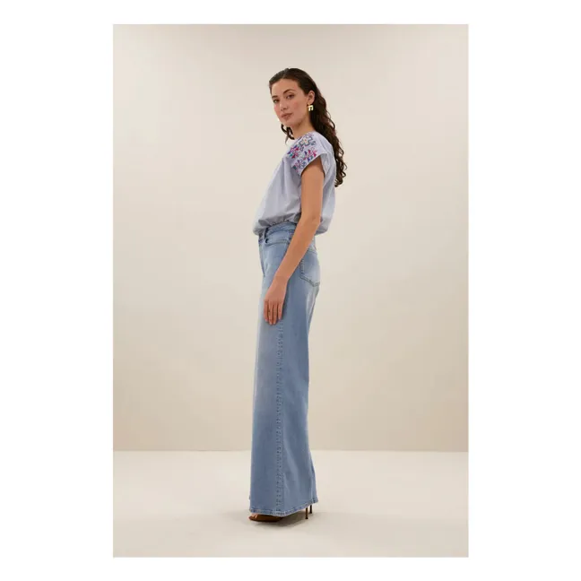 Blouse Amie Brodée Rayures | Gris