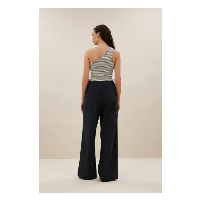 Charly Streifen Tank Top | Nachtblau