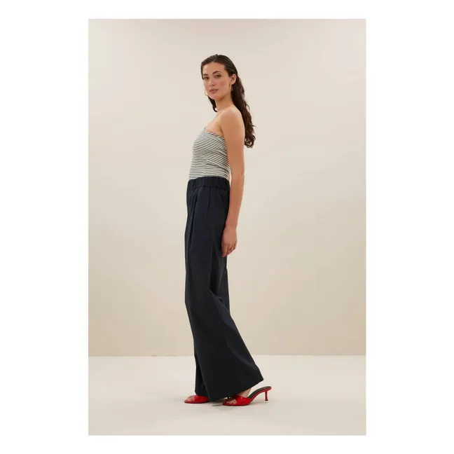 Charly Streifen Tank Top | Nachtblau