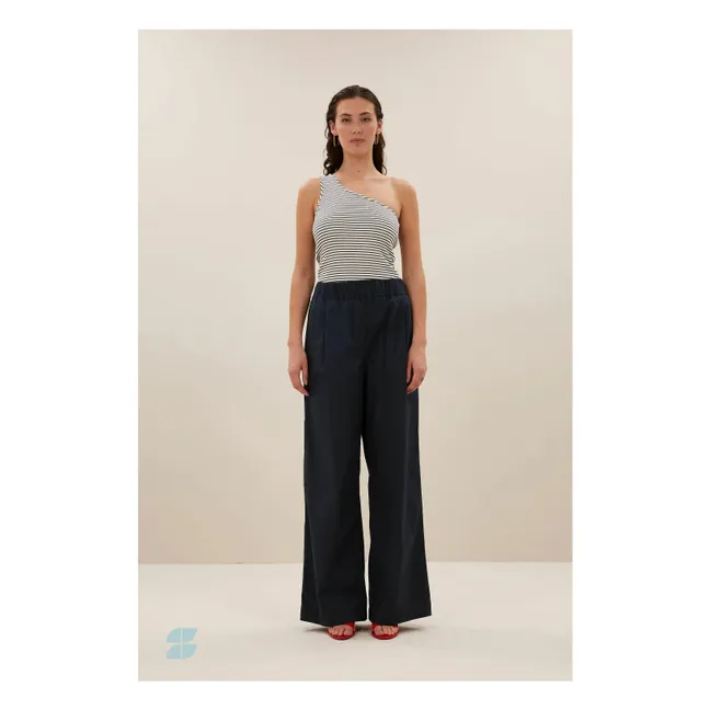 Charly Streifen Tank Top | Nachtblau