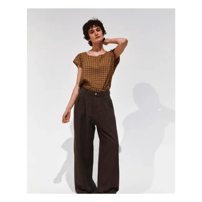 Brady Linen and Cotton Pants | Charcoal grey
