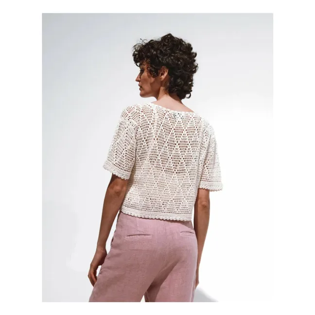 Bonza Crochet Vest | Ecru