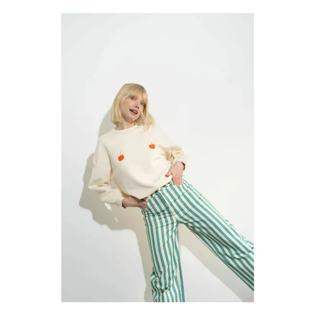 Felpa in cotone biologico Cherries | Beige