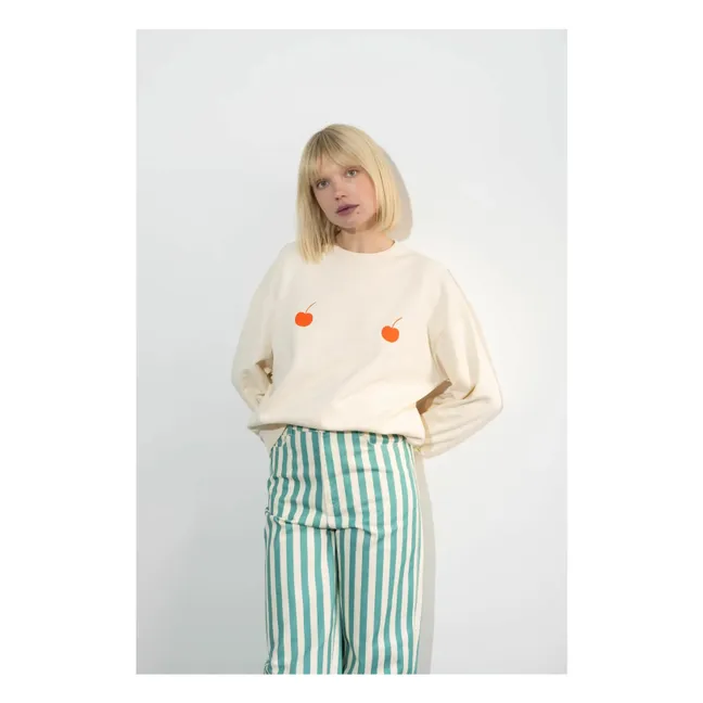Felpa in cotone biologico Cherries | Beige