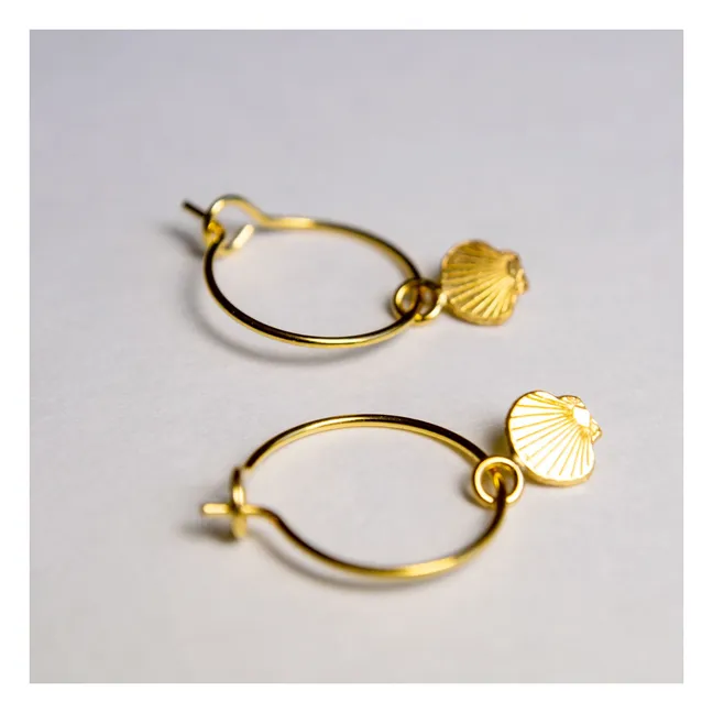 Kleine Kreolen Muschel | Gold