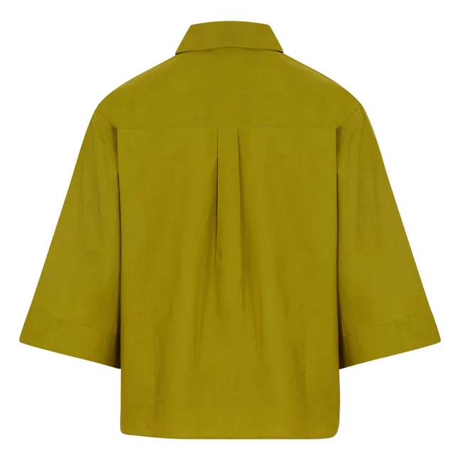 Blouse Padova Popeline de Coton | Vert mousse