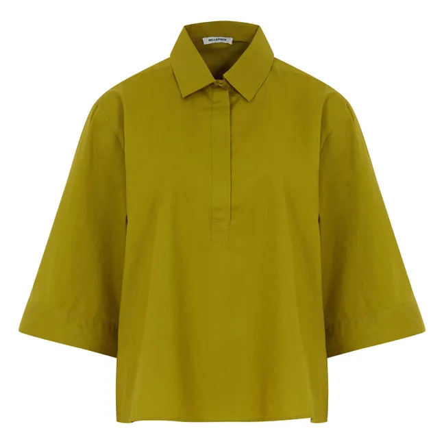 Blouse Padova Popeline de Coton | Vert mousse