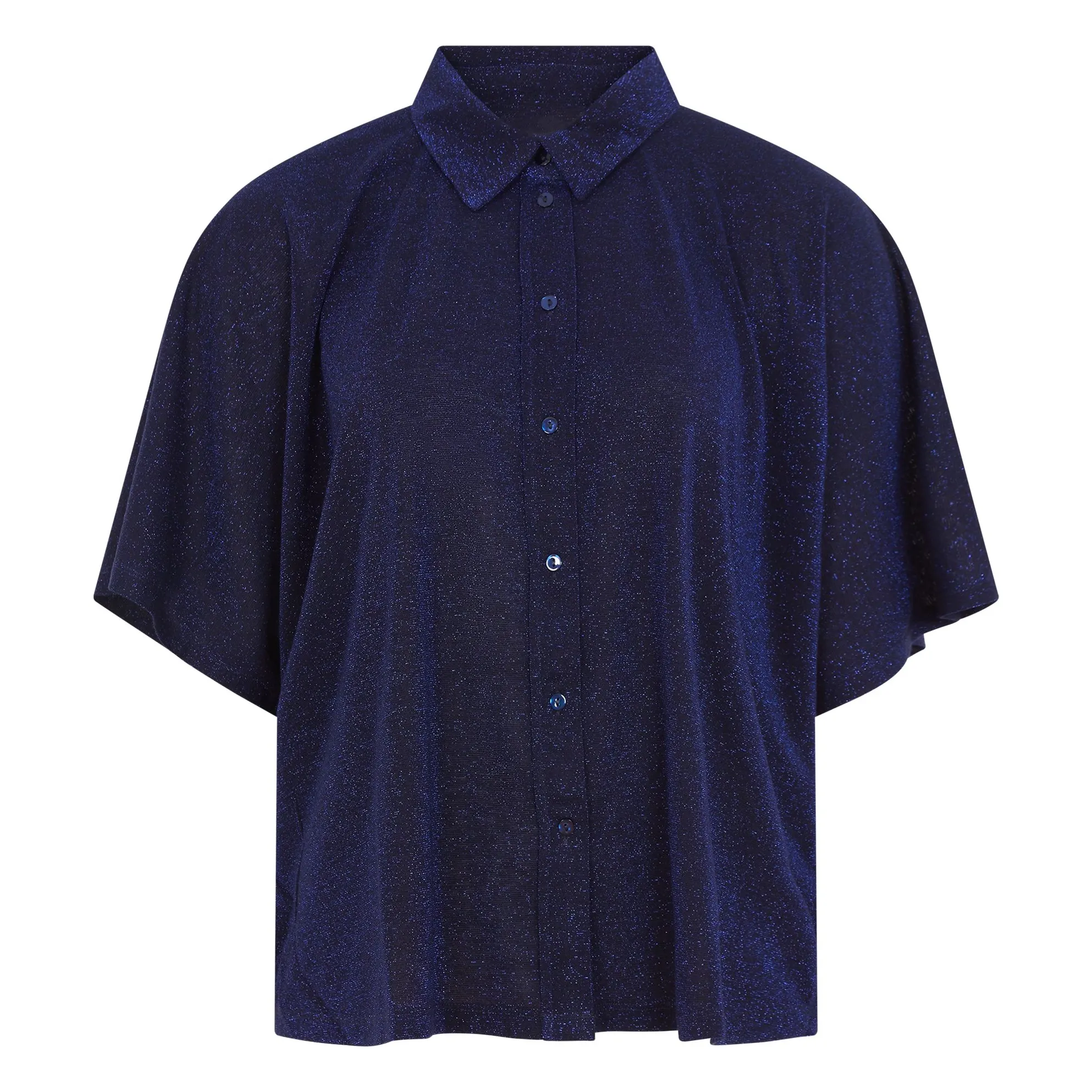 Momoni Navy Blue Brooklyn Metallic Shirt
