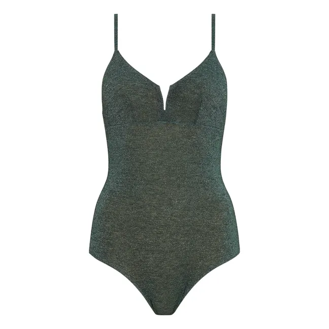 Badeanzug 1-teilig Coral Spring Metallic | Grün