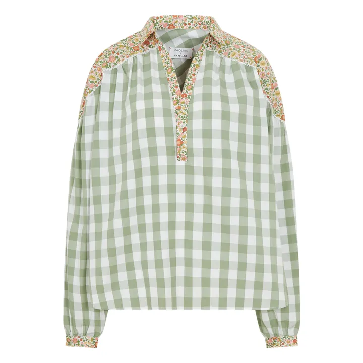 Paolina x Smallable - Blouse Lisa | Vert kaki- Image produit n°0