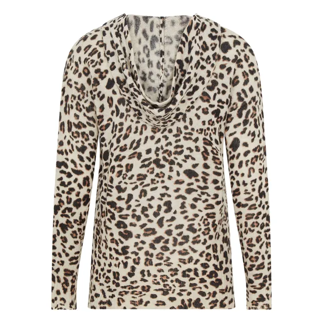 Felpa con cappuccio Booba Leopard Cashmere | Seta greggia