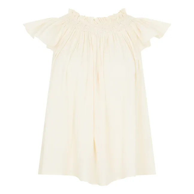Top Mykonos Rayures Gaze de Coton | Ecru