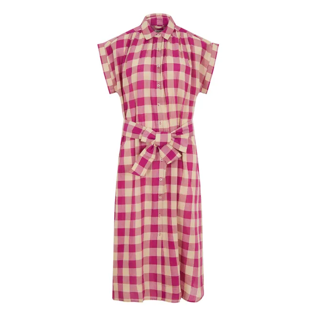 Robe Sardaigne Carreaux | Rose fuschia