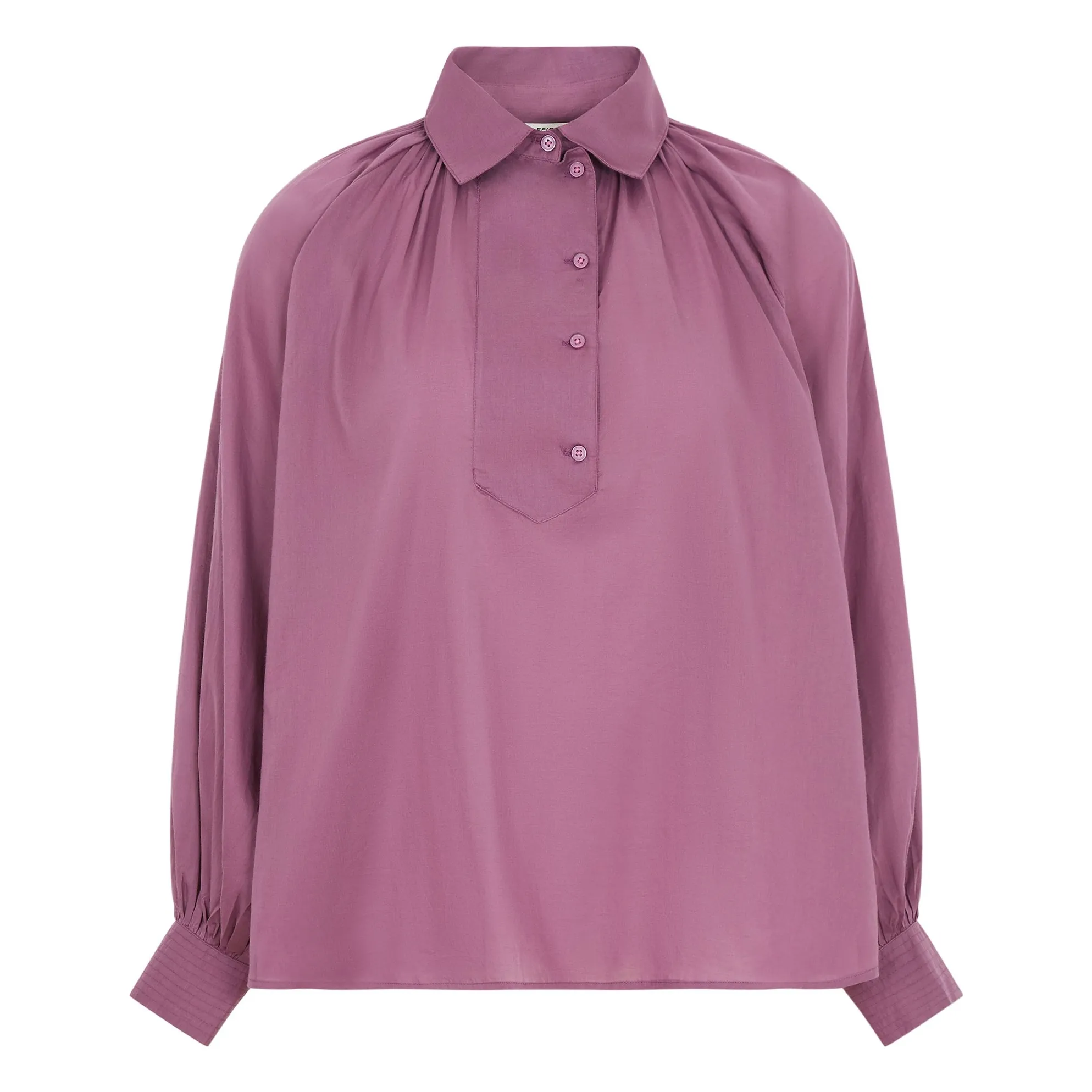 Bellepiece Purple Blouse Jeanne Voile De Coton