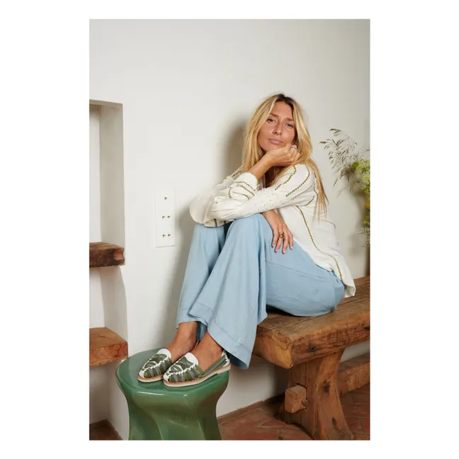 Sandalias Rita White | Verde Kaki