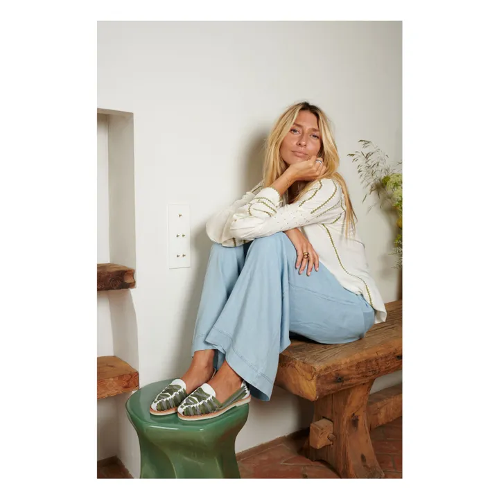 Sandales Rita Blanc | Vert kaki- Image produit n°1