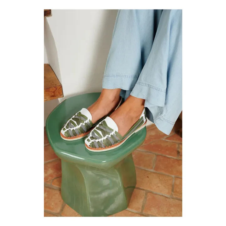 Sandales Rita Blanc | Vert kaki- Image produit n°0
