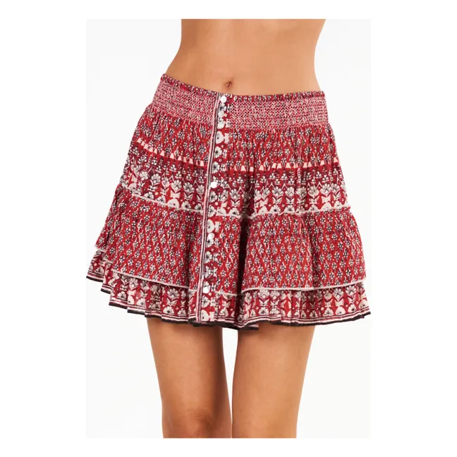 Mari Printed Skirt  | Red Ochre