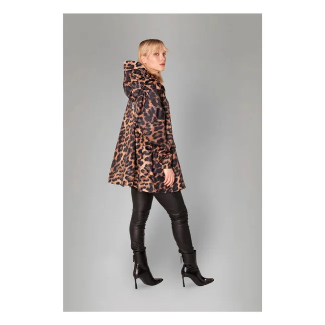 Dark Leopard raincoat | Brown