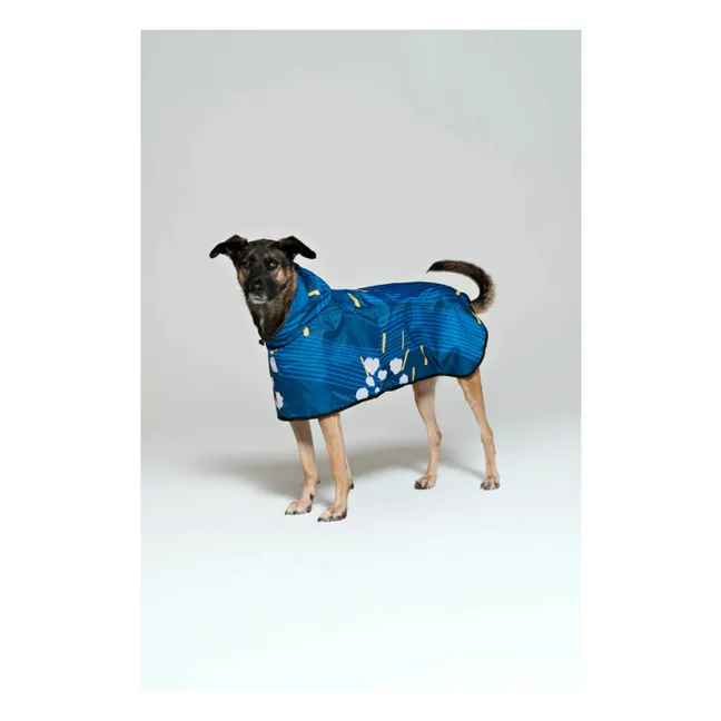Wasserdichter Hundeumhang Japanese Blossom | Blau