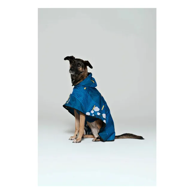 Wasserdichter Hundeumhang Japanese Blossom | Blau