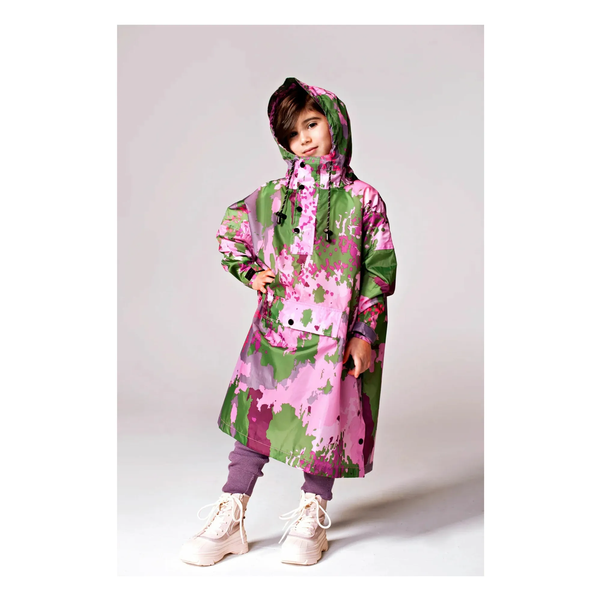 Cape Imperméable Digi Spring Camo - Collection Enfant | Violet- Image produit n°0