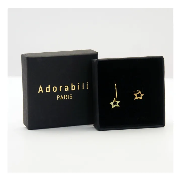Boucles d'Oreilles Duo Elise Big Star | Doré- Image produit n°2