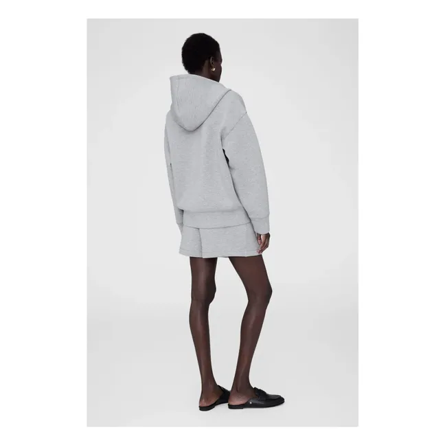 Sudadera con cremallera y monograma Bond | Gris Jaspeado
