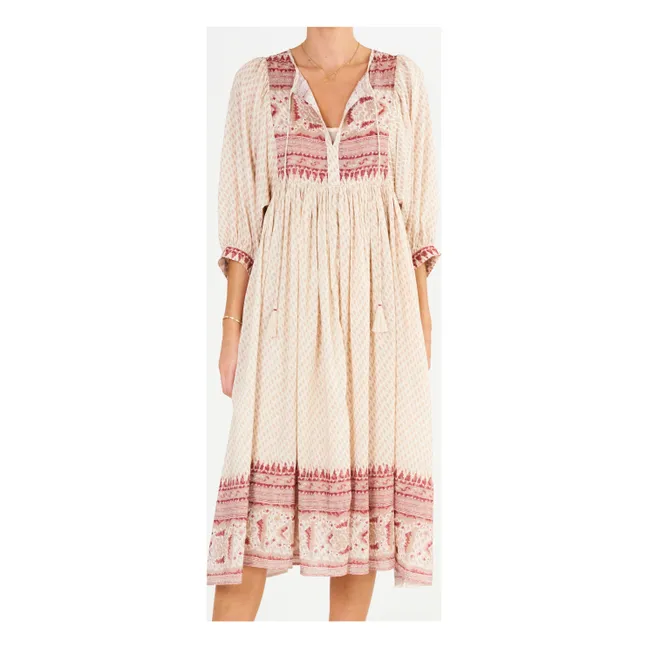 Ode Embroidered Maxi Dress | Powder pink