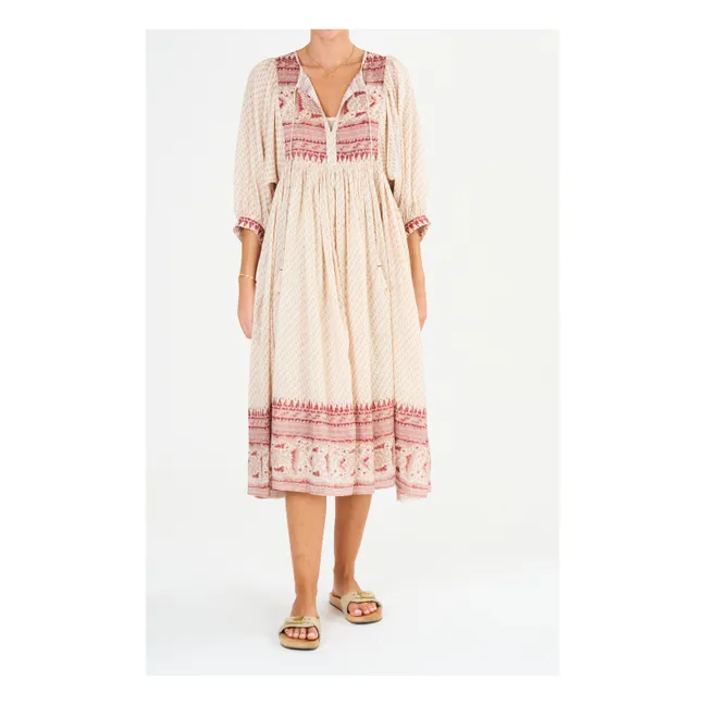 Ode Embroidered Maxi Dress | Powder pink