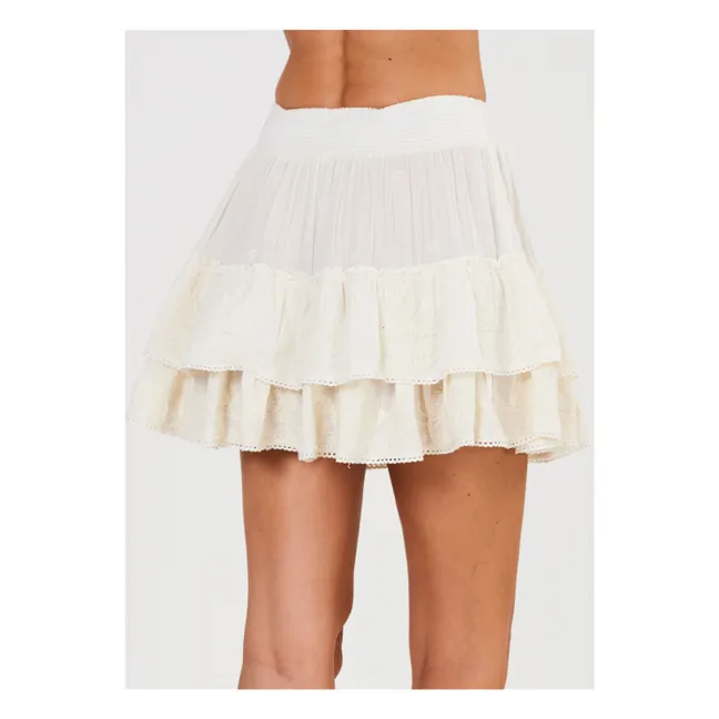 Falda de volantes Mina | Blanco