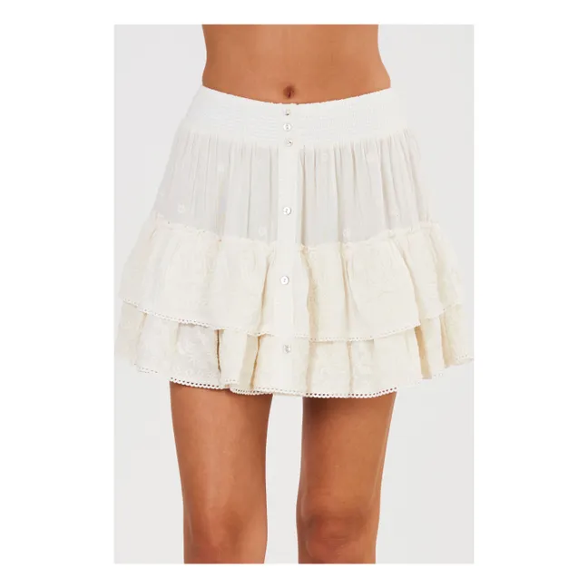 Mina Frilly Skirt | White