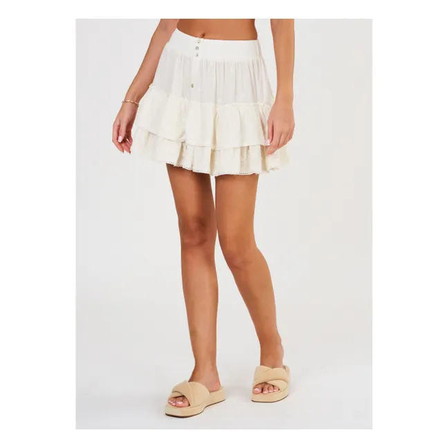 Mina Frilly Skirt | White