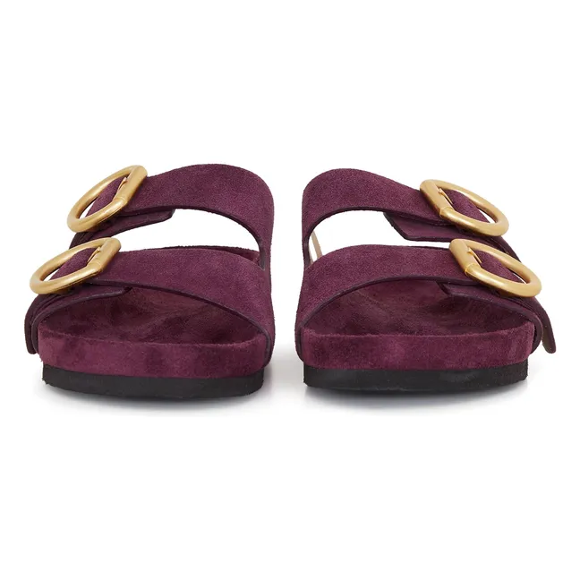 Mules n°62 Suède | Aubergine