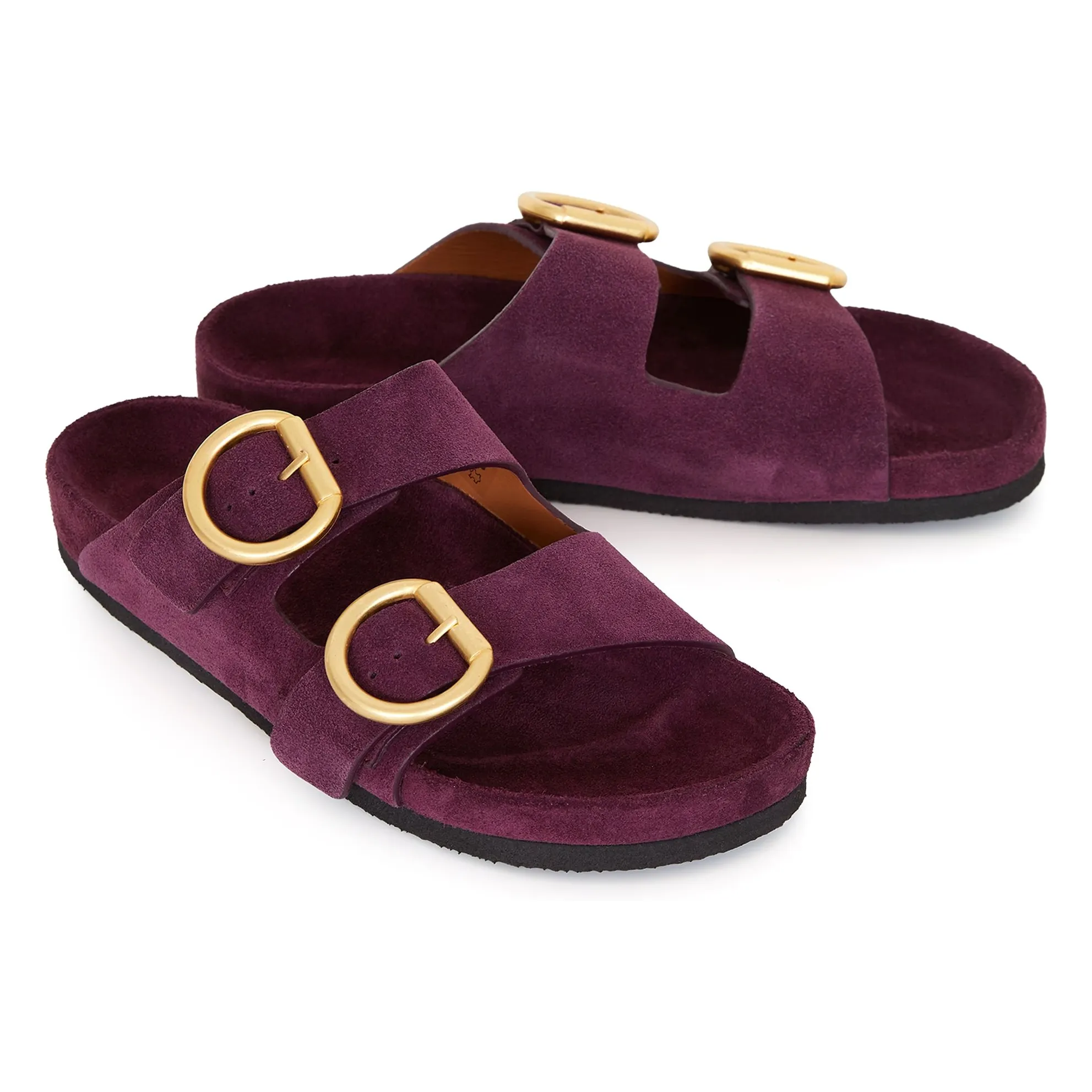 Mules n°62 Suède | Aubergine- Image produit n°1