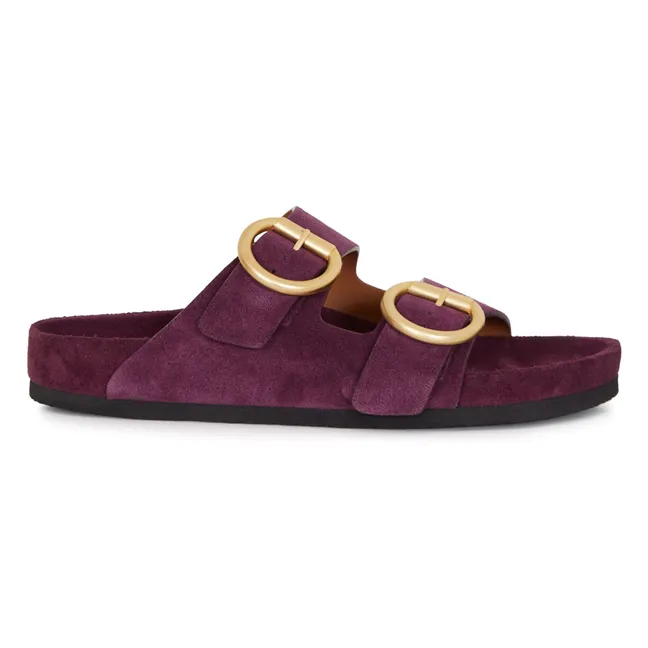 Mules n°62 Suède | Aubergine