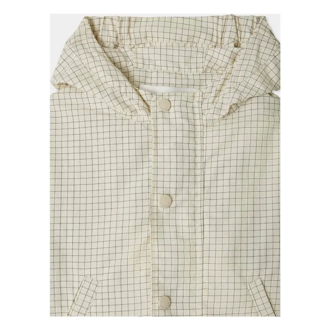 Erden Vichy Regenjacke aus recycelten Fasern | Cremefarben